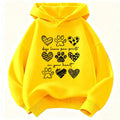 Kids Dog Paw & Heart Hoodie – Kawaii Graphic Sweatshirt for Boys & Girls