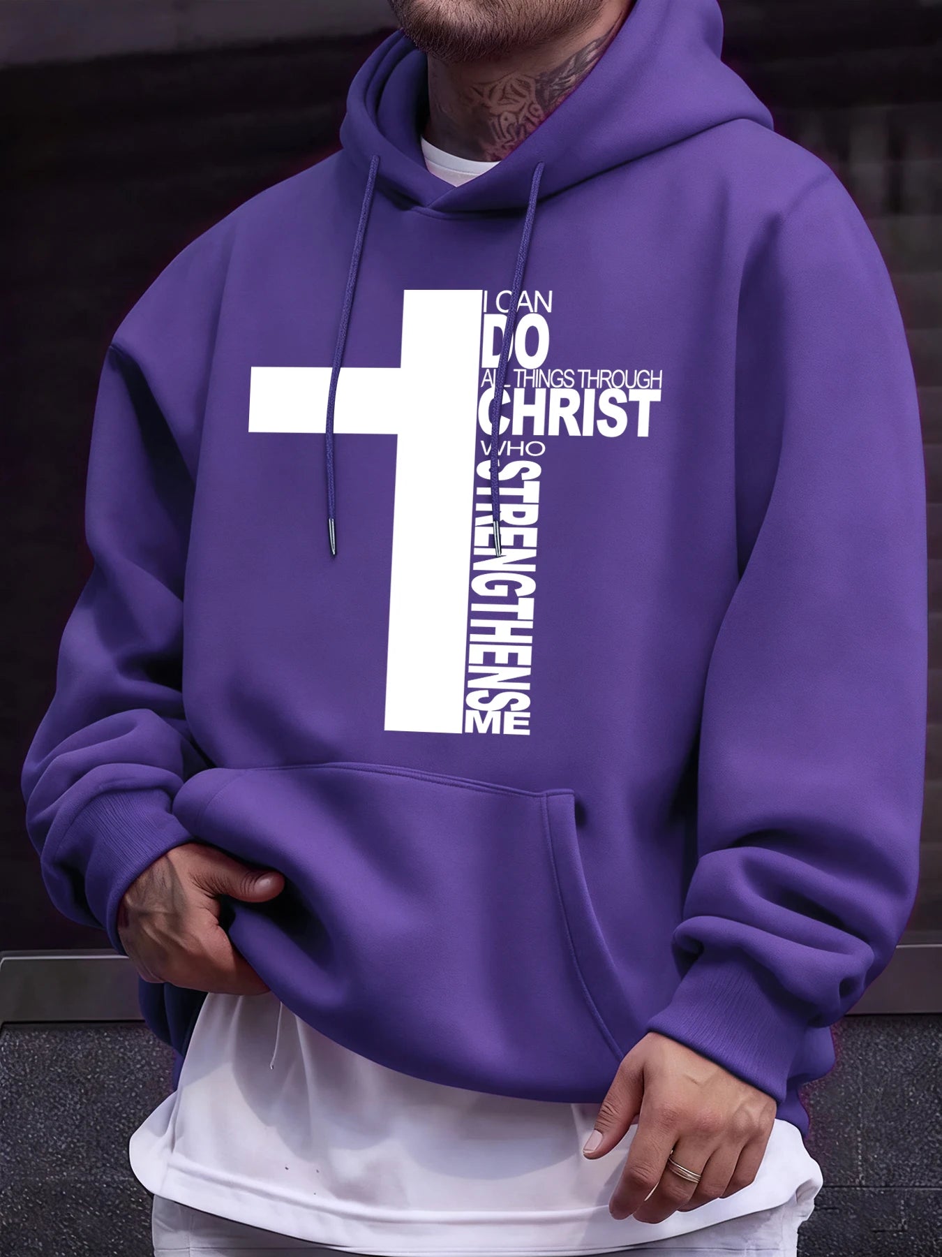 Men's Christian Faith Hoodie – Fleece Pullover with Pocket