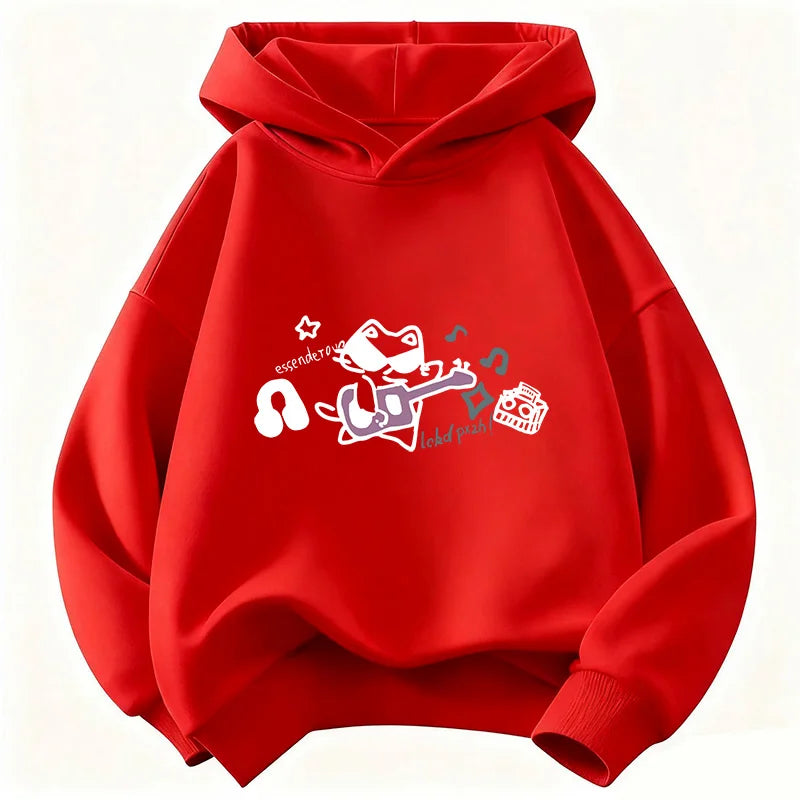Kids Hip Hop Music Cat Hoodie – Cool Graphic Sweatshirt for Boys & Girls | Sizes 110–160