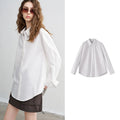 Women's Floral Embroidered Cotton Jacket Top | Loose Fit Open-Stitch Casual Shirt