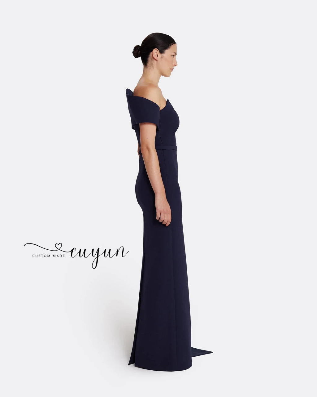 Navy Blue Formal Evening Gown – Floor-Length Sleeveless Banquet Party Dress