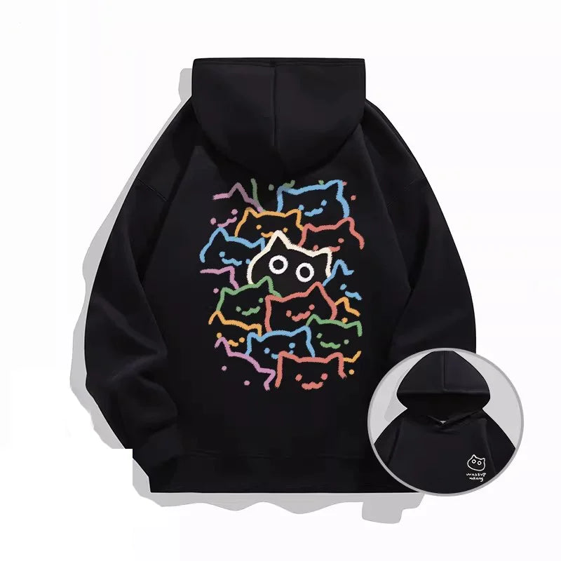 Trendy Cat Graphic Hoodie – Unisex Streetwear Sweatshirt for Men & Women | Sizes S–XXXL