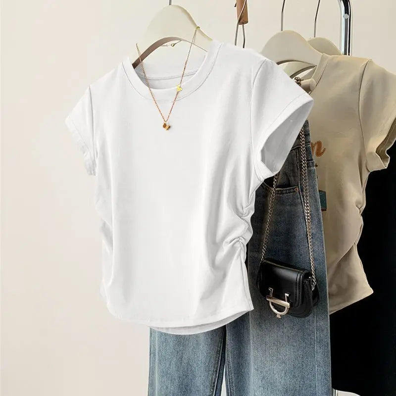 Women's Slim Fit Short Sleeve Top | Versatile Polyester Base Shirt