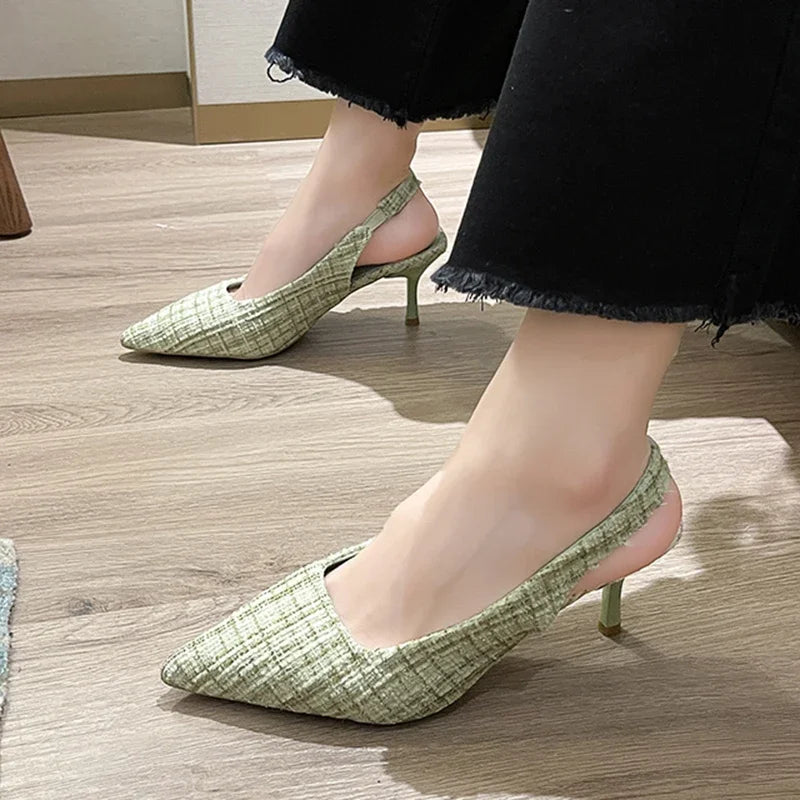 Women's Slingback Pointed Toe Stiletto Pumps – Party & Office Heels 4 Colors