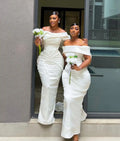 Lace Applique Mermaid Wedding Dress – Vintage Off-the-Shoulder Bridal Gown