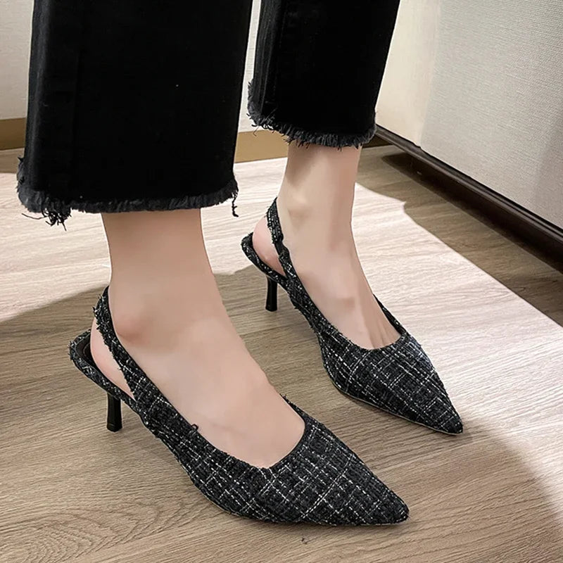 Women's Slingback Pointed Toe Stiletto Pumps – Party & Office Heels 4 Colors
